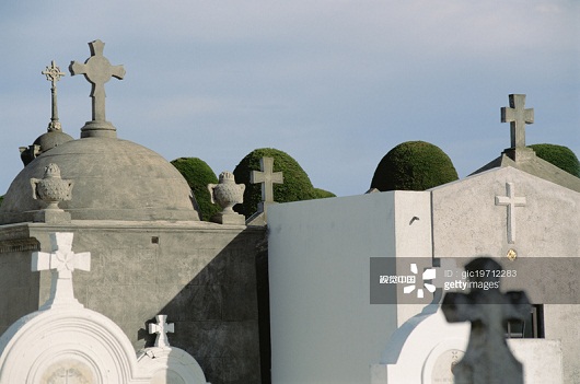 Mausoleum roofs with crosses